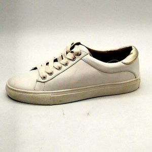 Loft Womens Flat Heel Lace Up Sneaker Cushioned Insole White Faux Leather‎  5.5M